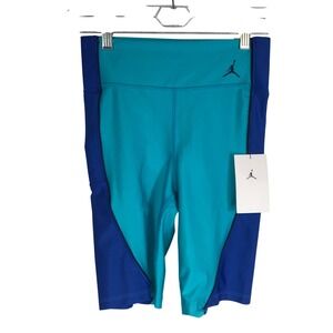 Nike Jordan Women's Teal Blue Athletic Biker Shorts Tight Fit Size S